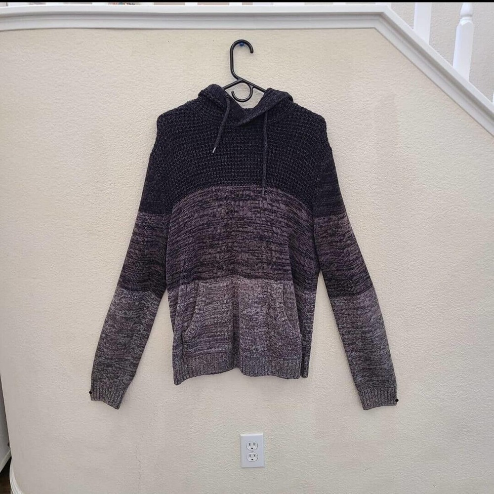 Retrofit Charcoal, Dark & Light Gray Full Sleeves Hooded Sweater Size M
